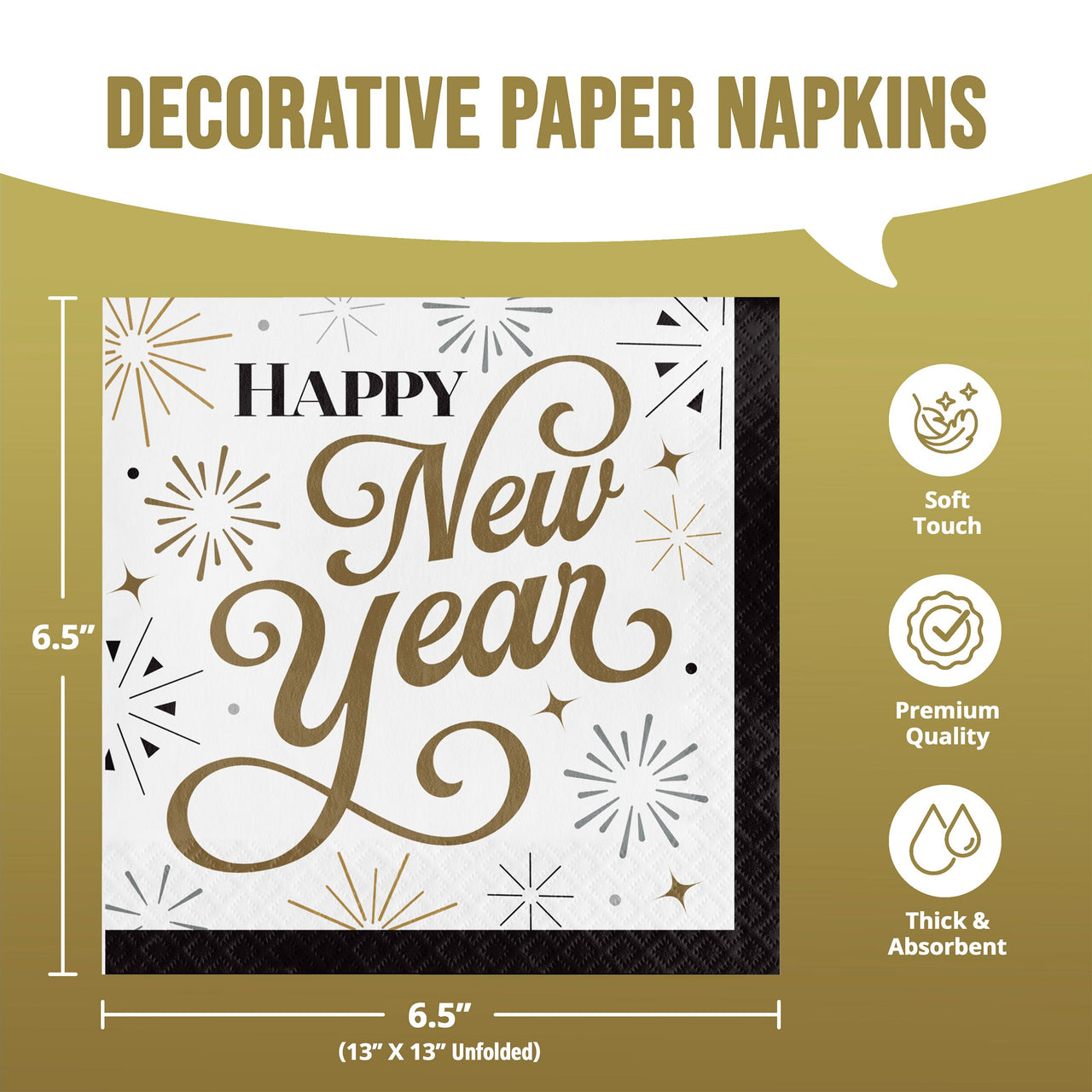 Bulk Dazzling Midnight Luncheon Napkins 6.5" x 6.5" (192 per Case)