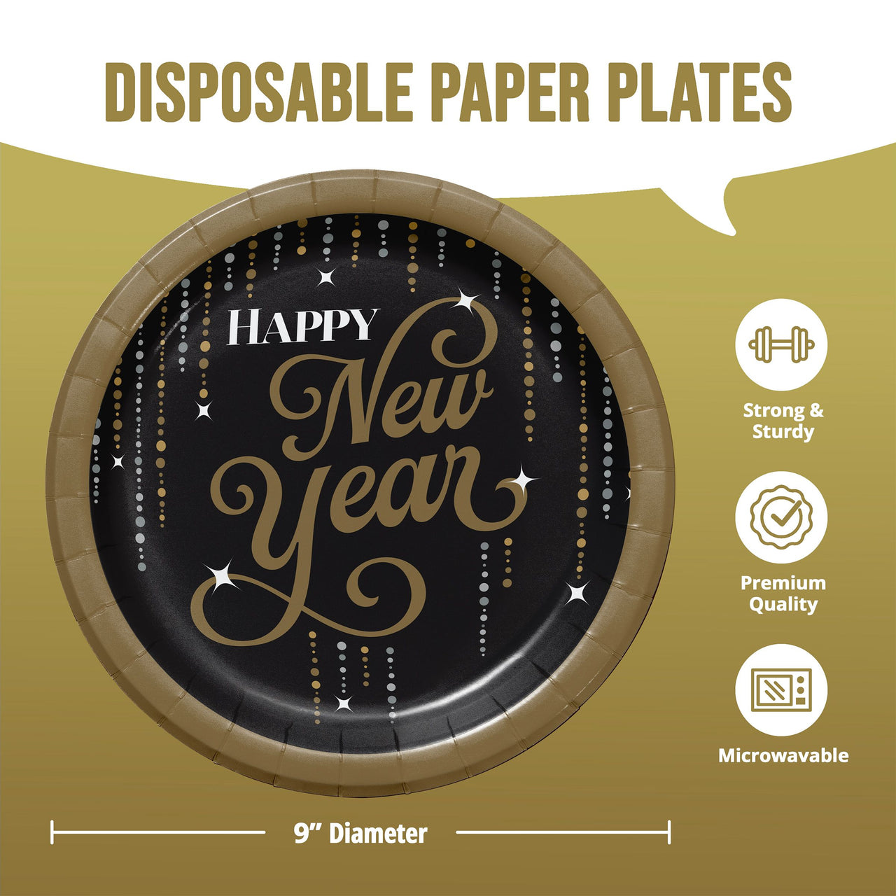 Bulk Dazzling Midnight Dinner Plates 9" (96 per Case)