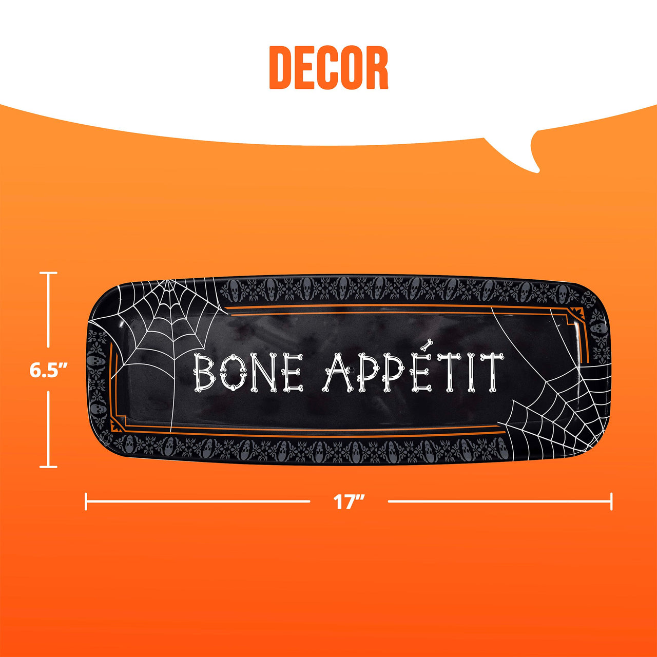 Bulk Halloween Decor Plastic Trays 17" x 6.5" (12 per Case)
