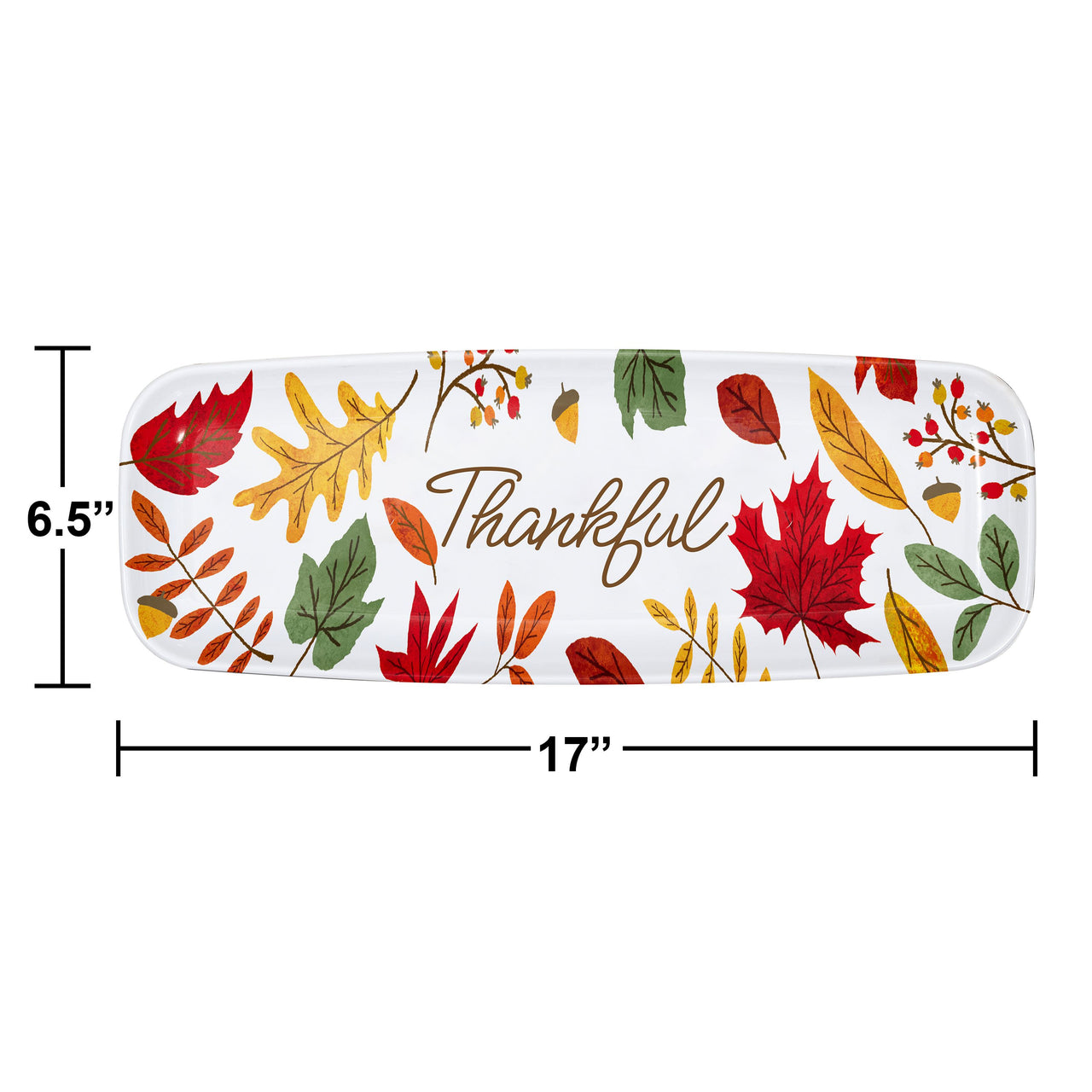 Bulk Thanksgiving Decor Fall Plastic Trays 17" x 6.5" (12 per Case)