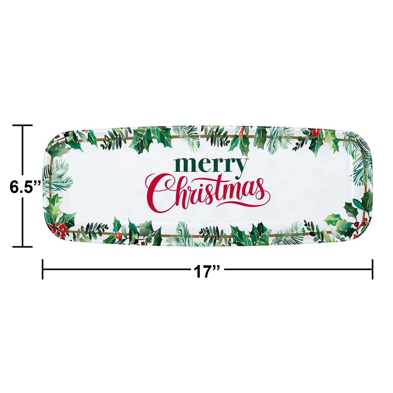 Bulk Christmas Decor Plastic Trays 17" x 6.5" (12 per Case)