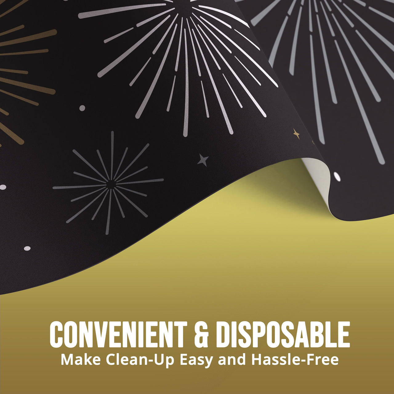 Bulk New Years Decor Plastic Tablecovers 54" x 108" (12 per Case)