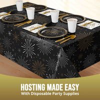 Bulk New Years Decor Plastic Tablecovers 54