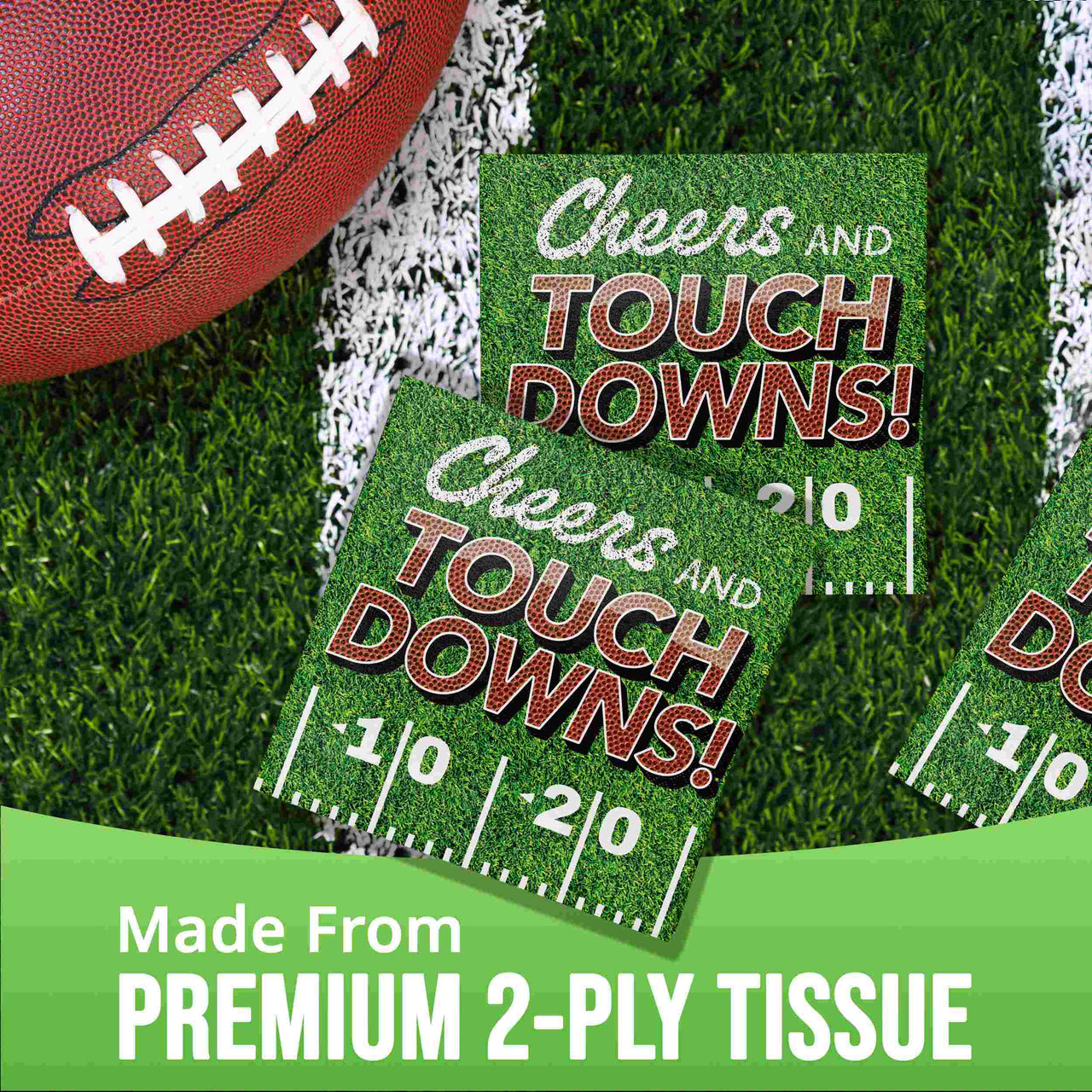 Bulk Fan Zone Cheers And Tdowns Beverage Napkins 5" x 5" (192 per Case)