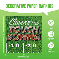 Bulk Fan Zone Cheers And Tdowns Beverage Napkins 5