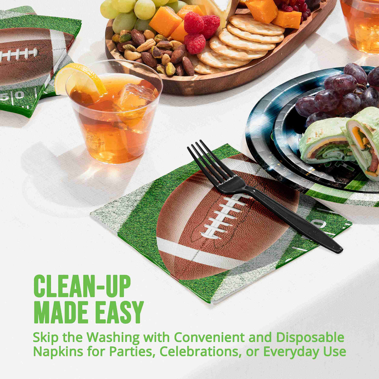 Bulk Fan Zone Luncheon Napkins 6.5" x 6.5" (192 per Case)