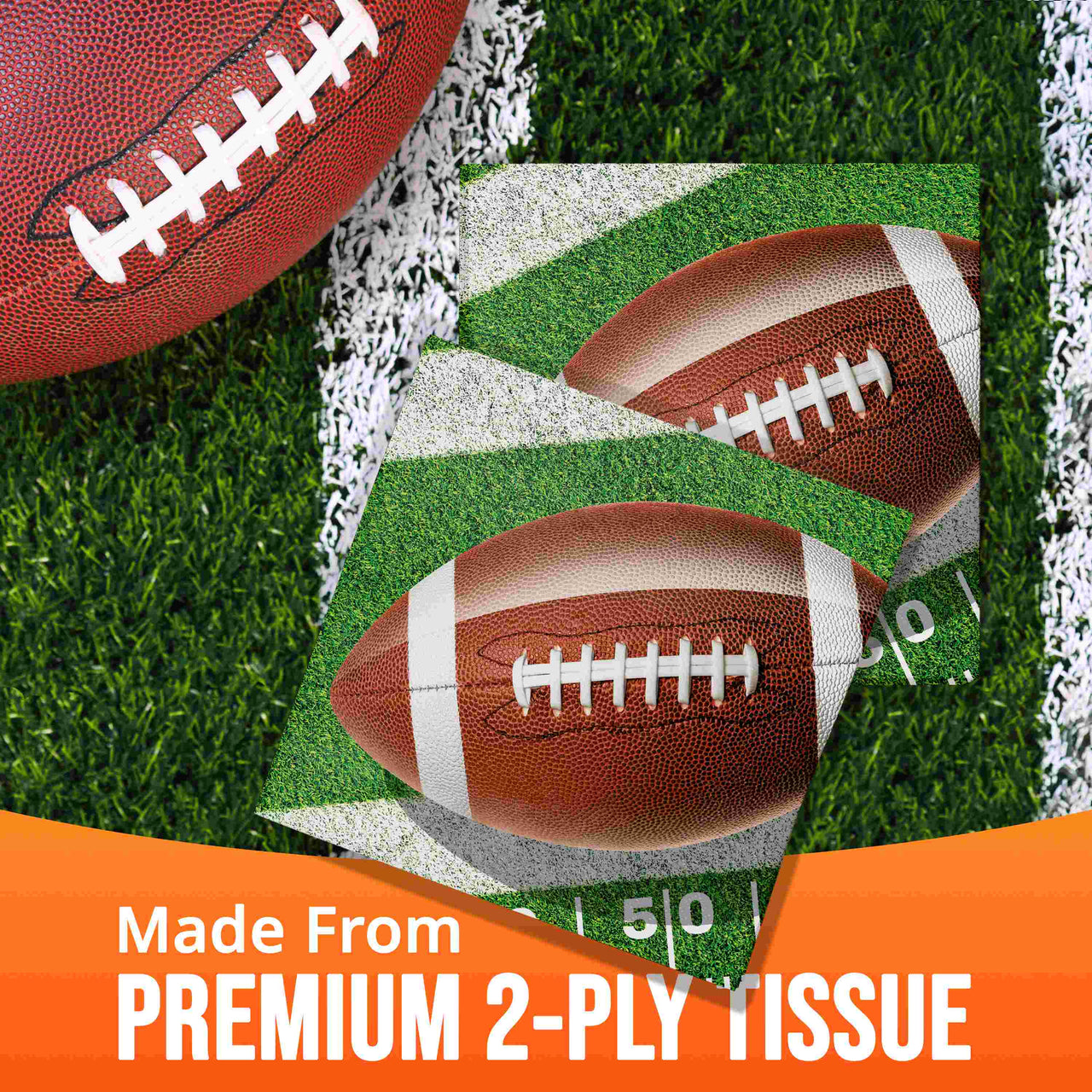 Bulk Fan Zone Luncheon Napkins 6.5" x 6.5" (192 per Case)