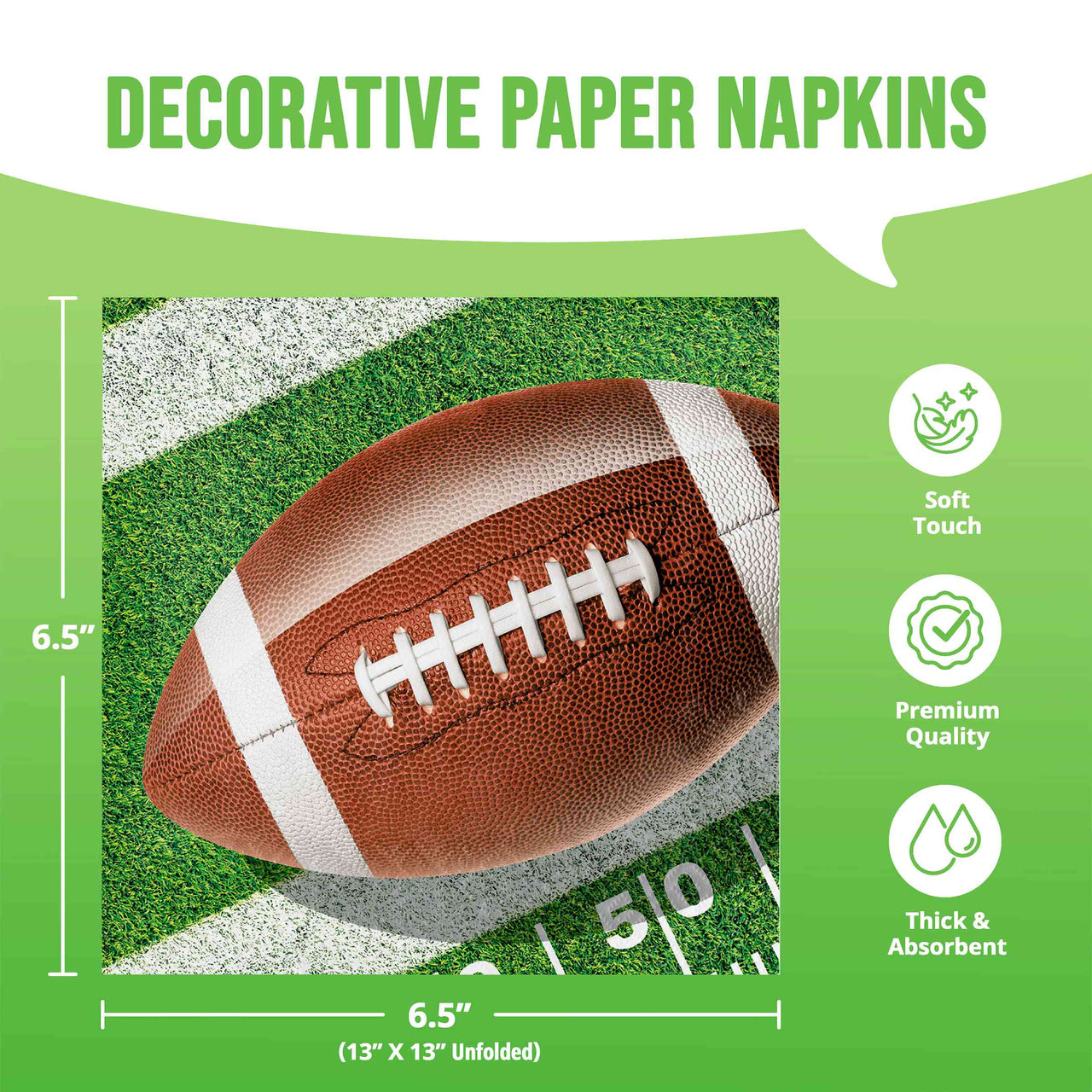 Bulk Fan Zone Luncheon Napkins 6.5" x 6.5" (192 per Case)
