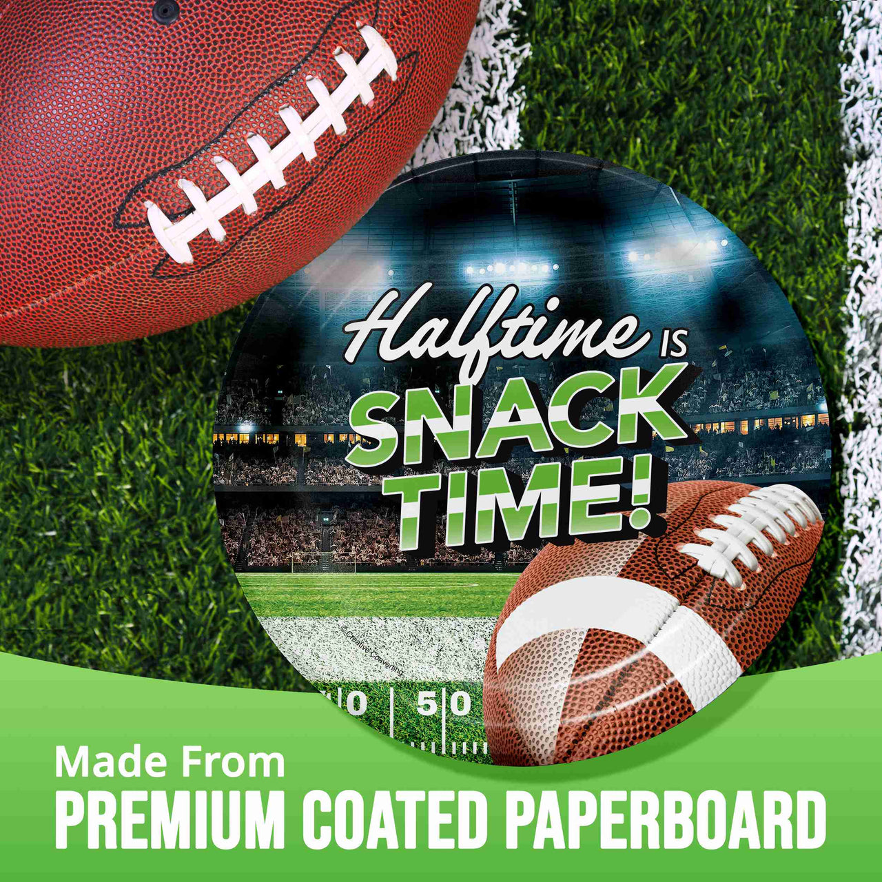 Bulk Fan Zone Halftime Is Snack Time Luncheon Plates 7" (96 per Case)