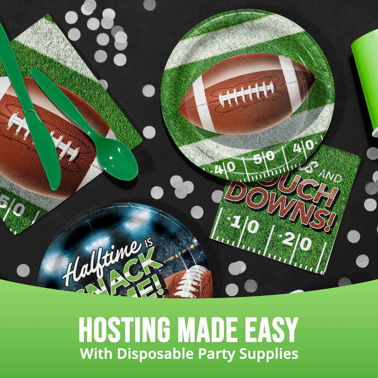 Bulk Fan Zone Football Luncheon Plates 7" (96 per Case)