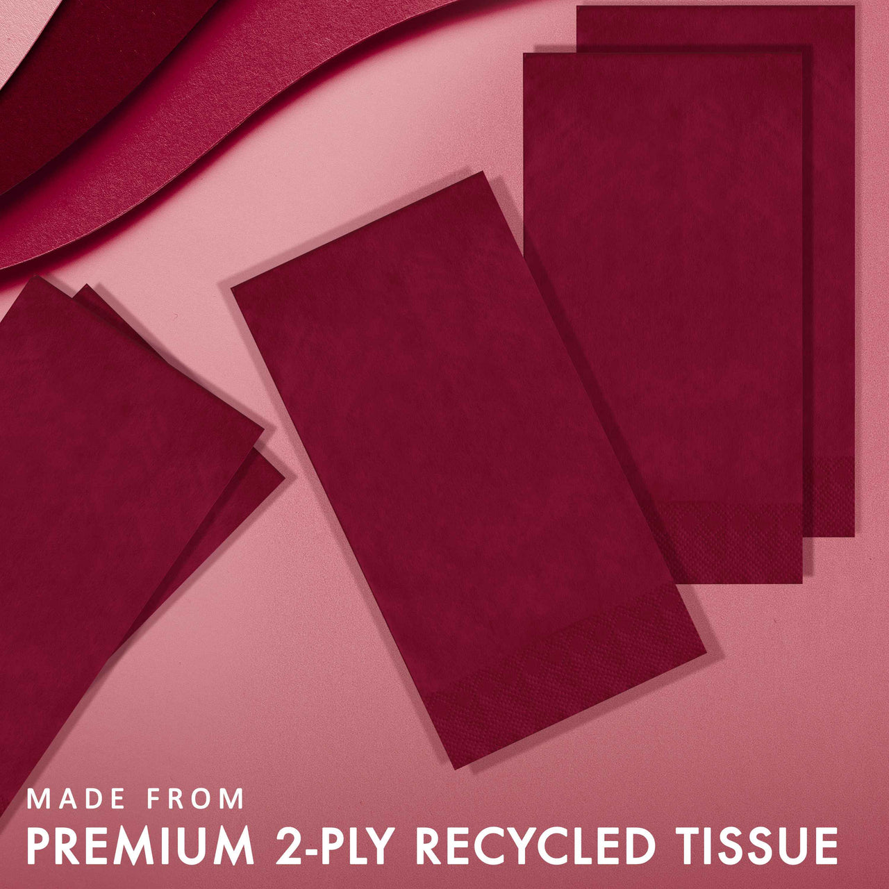 Bulk Burgundy Guest Towels 7.75" x 4.5" (600 per Case)