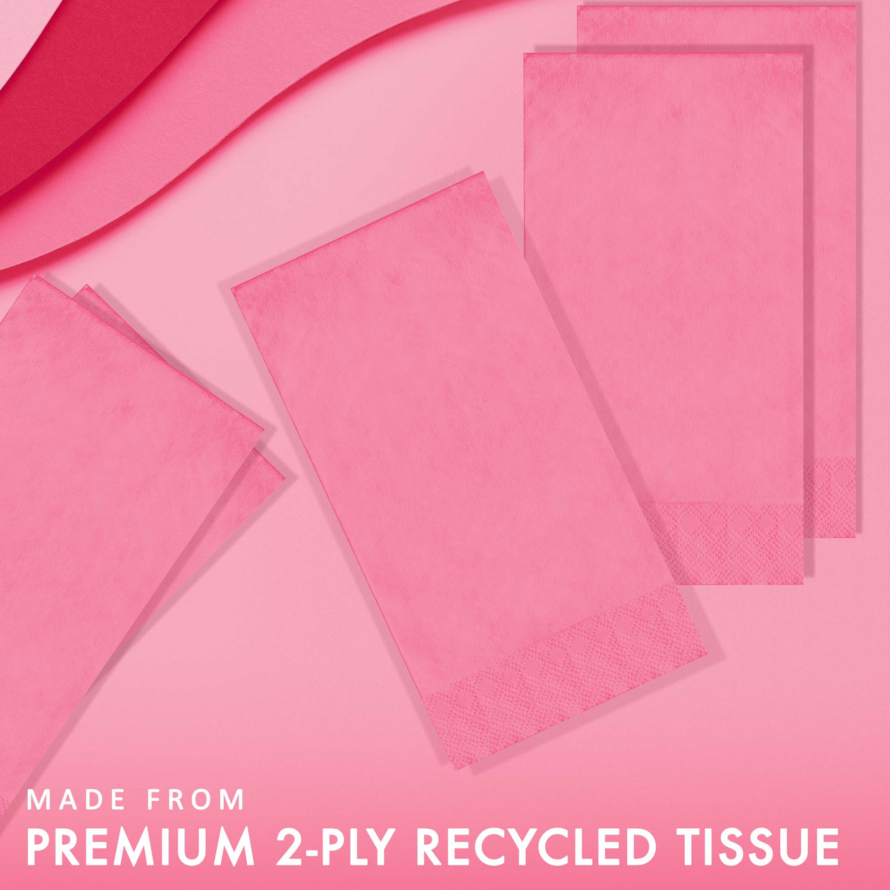Bulk Candy Pink Guest Towels 7.75" x 4.5", 50 ct (600 per Case)