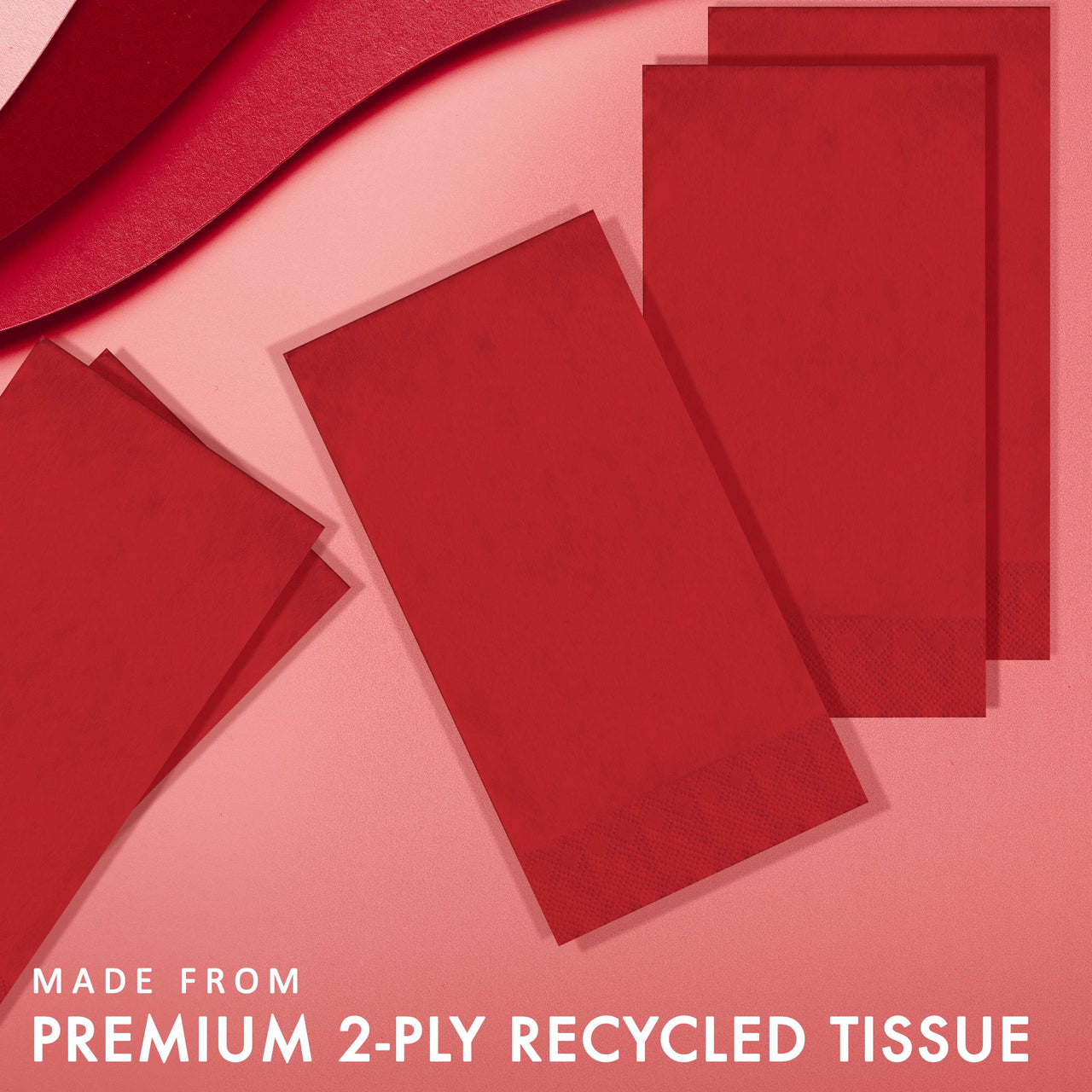 Bulk Classic Red Guest Towels 7.75" x 4.5", 50 ct (600 per Case)