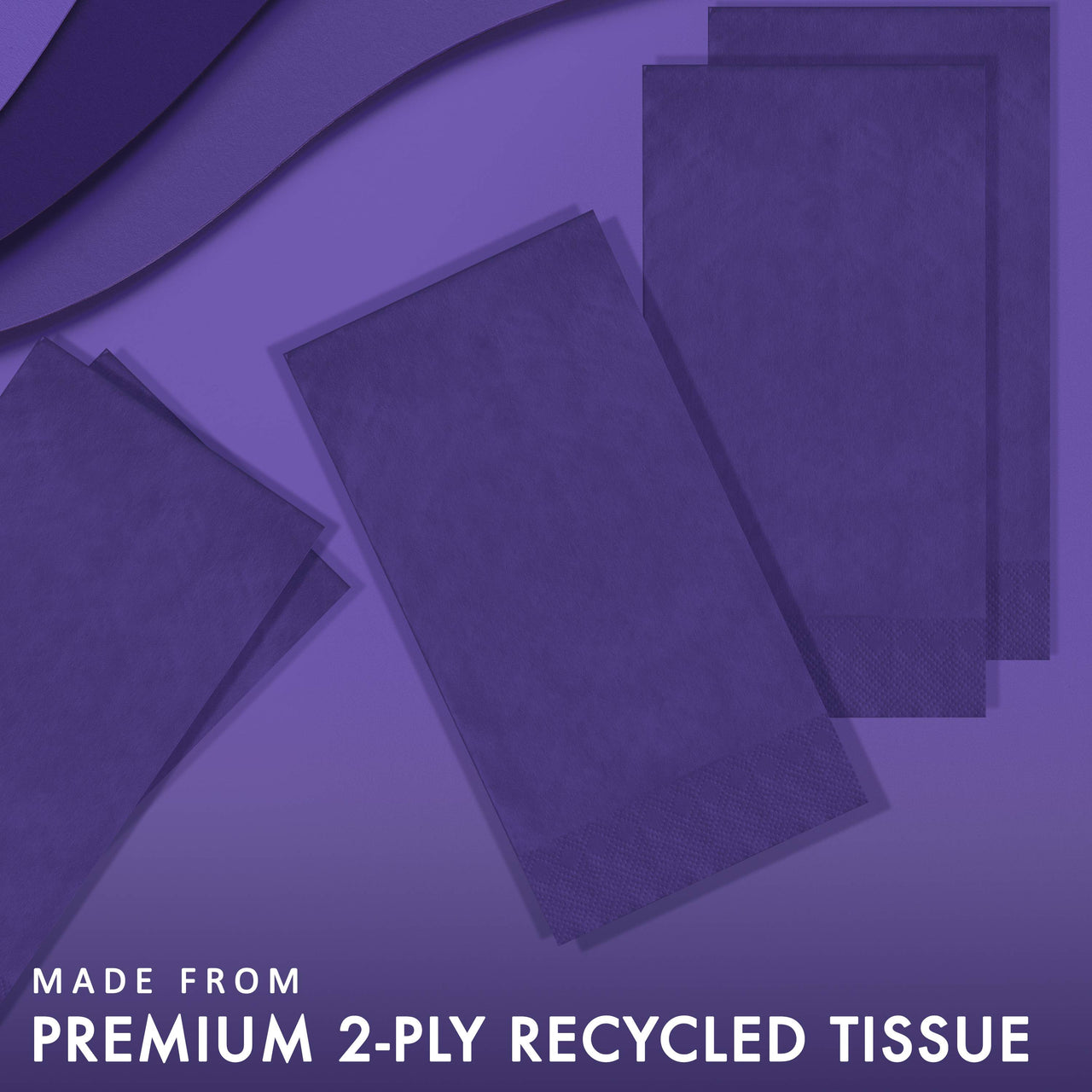 Bulk Purple Guest Towels 7.75" x 4.5" (600 per Case)