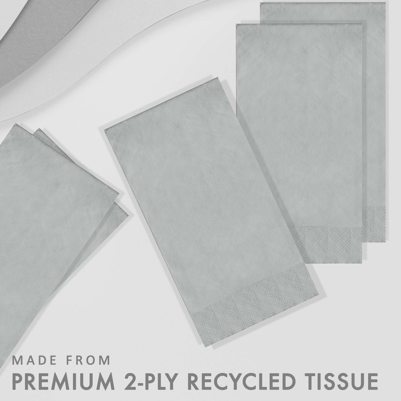 Bulk Shimmering Silver Guest Towels 7.75" x 4.5" (600 per Case)