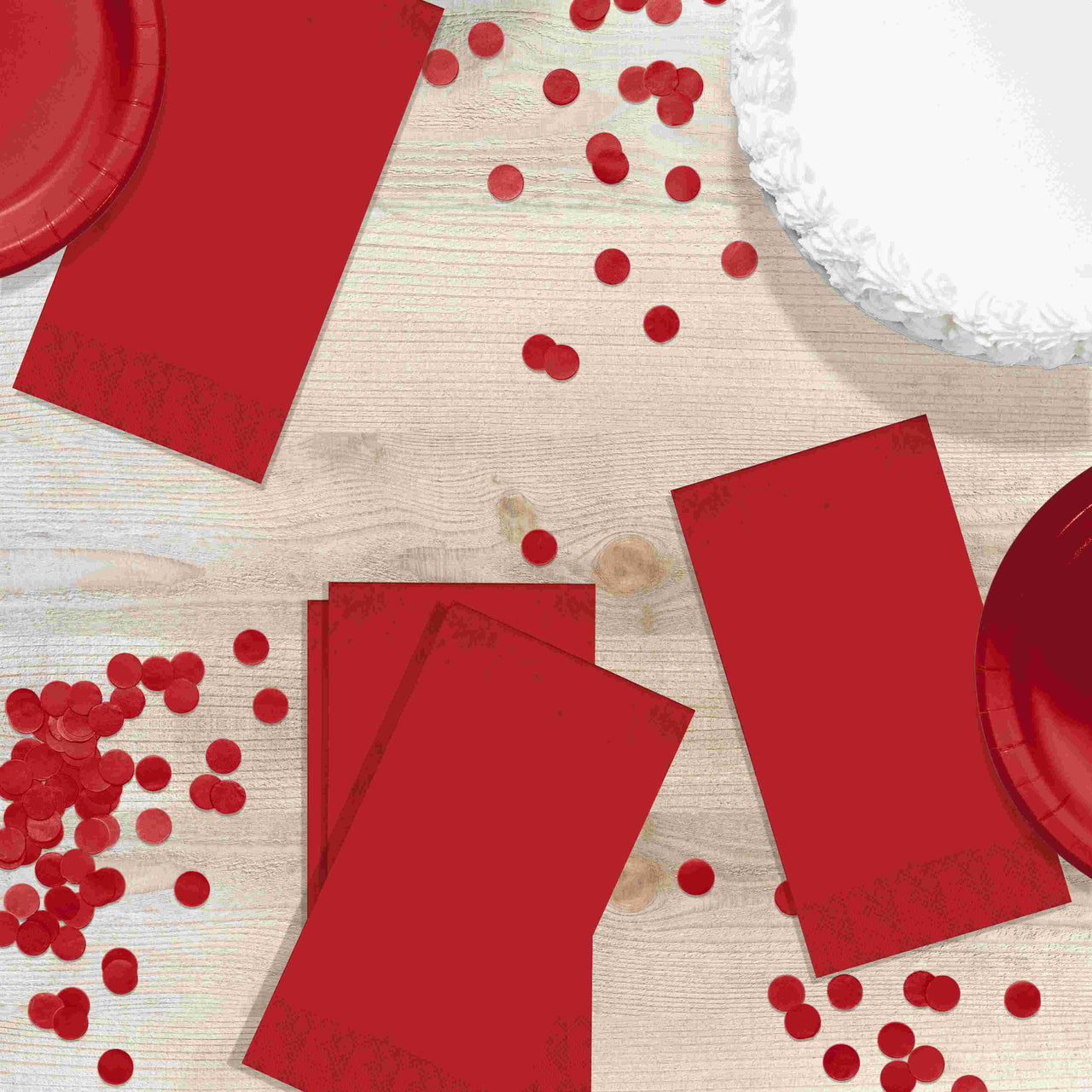 Bulk Classic Red Guest Towels 7.75" x 4.5", 100 ct (600 per Case)