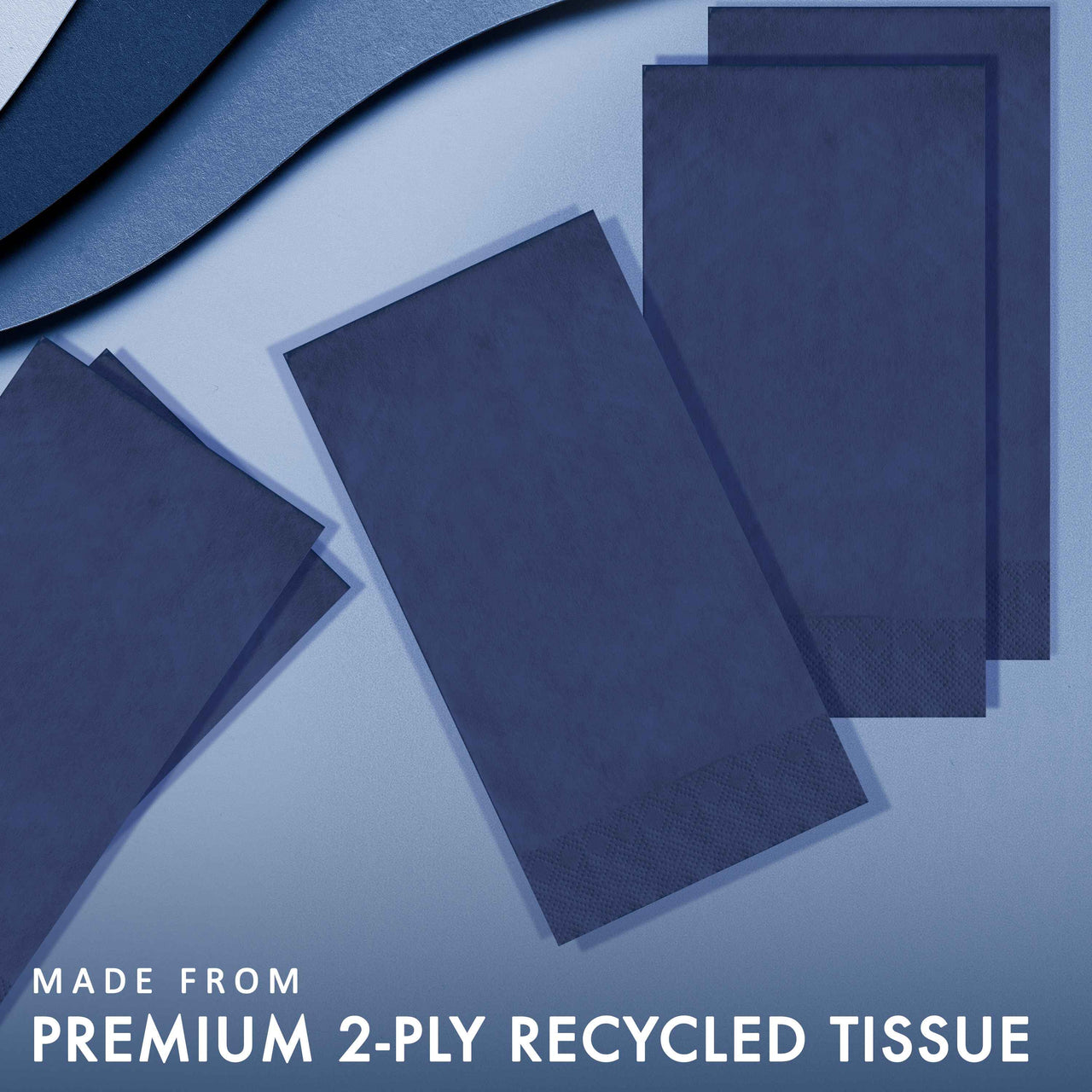Bulk Navy Guest Towels 7.75" x 4.5", 100 ct (600 per Case)