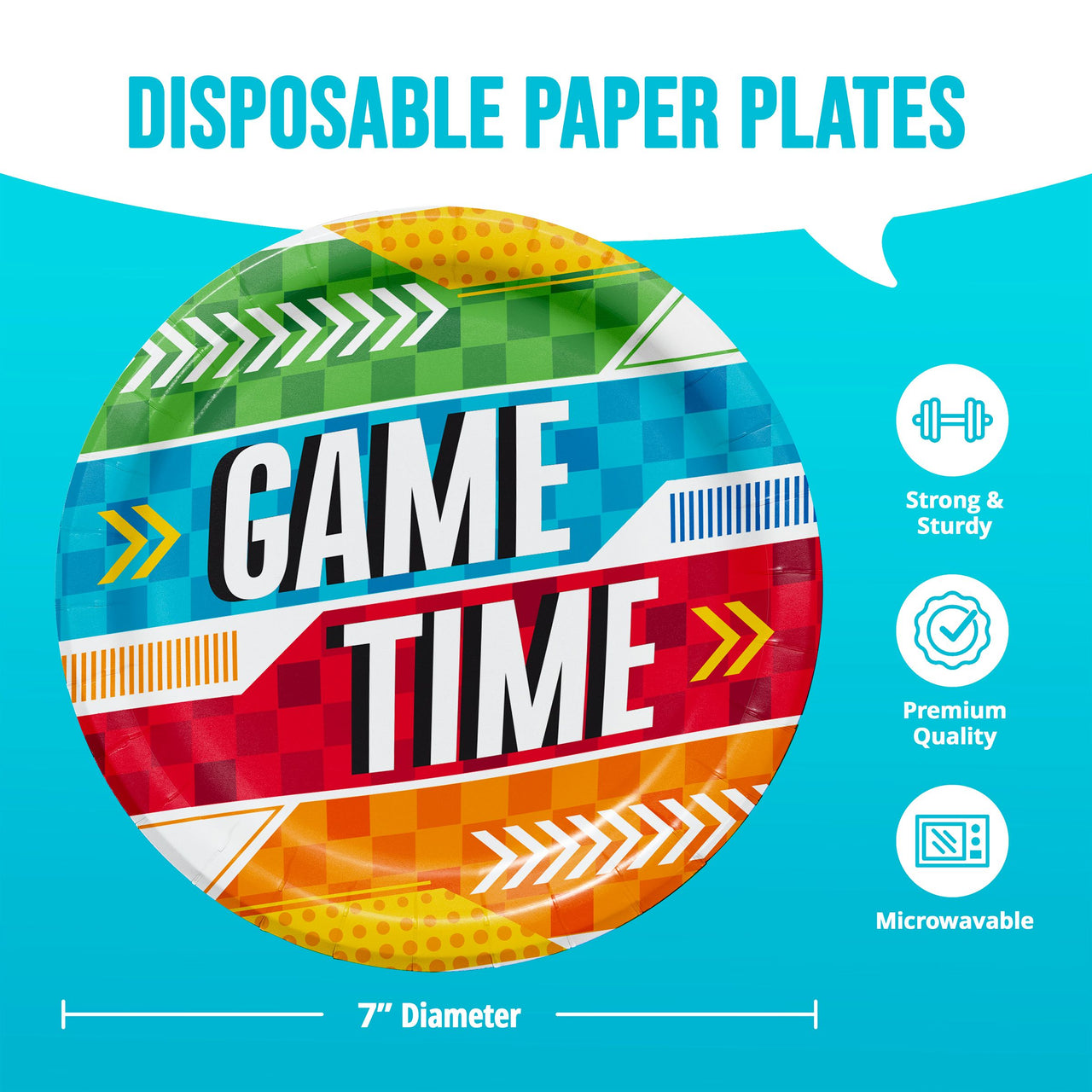 Bulk Sports Spirit Game Time Luncheon Plates 7" (96 per Case)