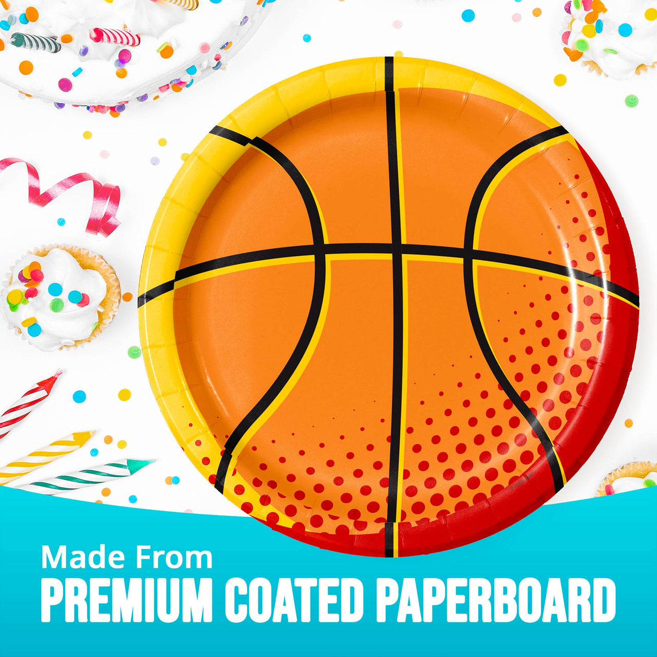 Bulk Sports Spirit Basketball Dinner Plates 9" (96 per Case)