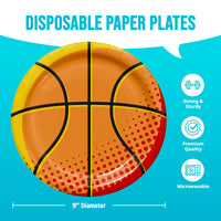Bulk Sports Spirit Basketball Dinner Plates 9