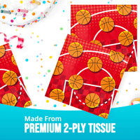 Bulk Sports Spirit Basketball Luncheon Napkins 6.5
