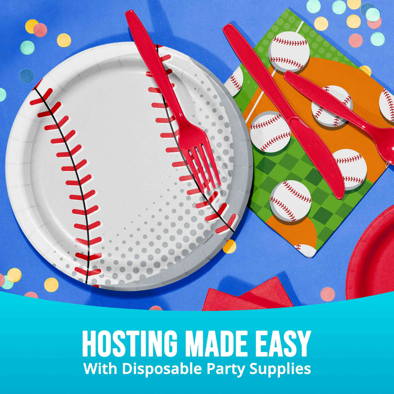 Bulk Sports Spirit Baseball Dinner Plates 9" (96 per Case)