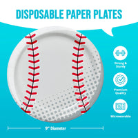 Bulk Sports Spirit Baseball Dinner Plates 9