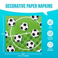 Bulk Sports Spirit Soccer Luncheon Napkins 6.5