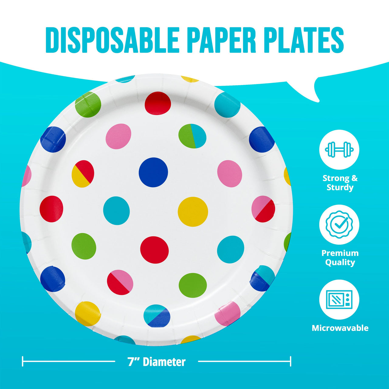 Bulk Bright Vibes Asst Luncheon Plates 7" (96 per Case)