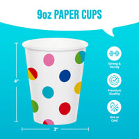 Bulk Bright Vibes Paper Cups 9 oz (96 per Case)
