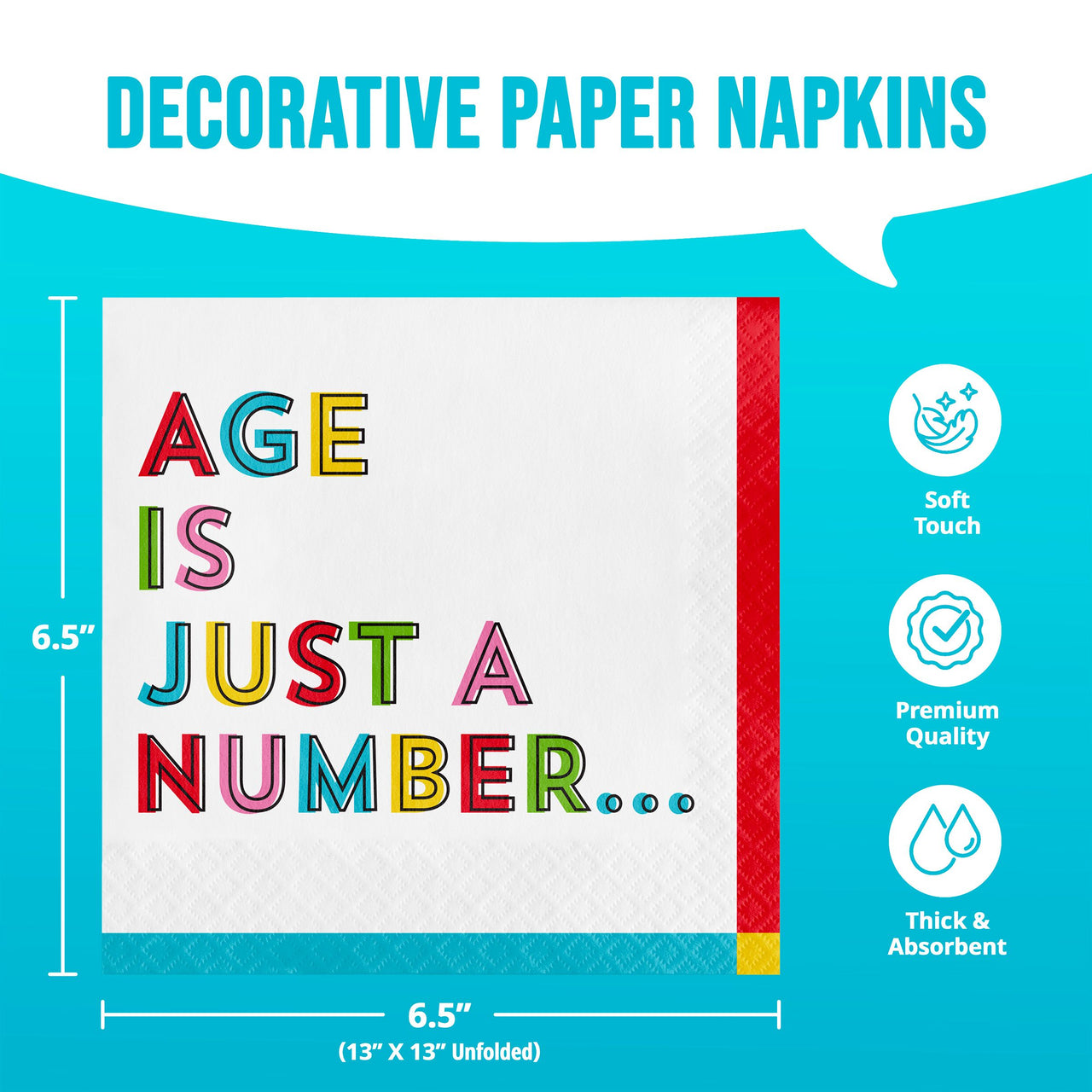 Bulk Snarky Celebration Age Luncheon Napkins 6.5" x 6.5" (192 per Case)