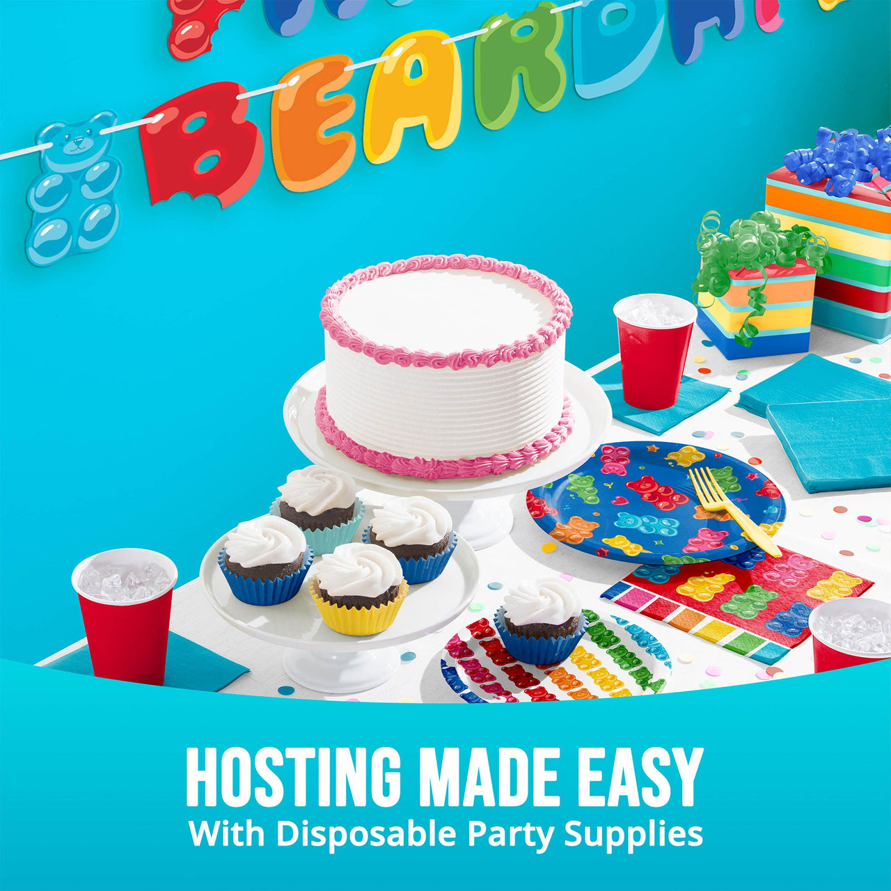 Bulk Gummy Bear Bash Luncheon Plates 7" (96 per Case)