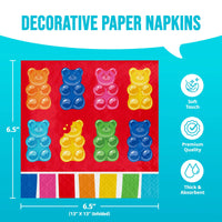 Bulk Gummy Bear Bash Luncheon Napkins 6.5