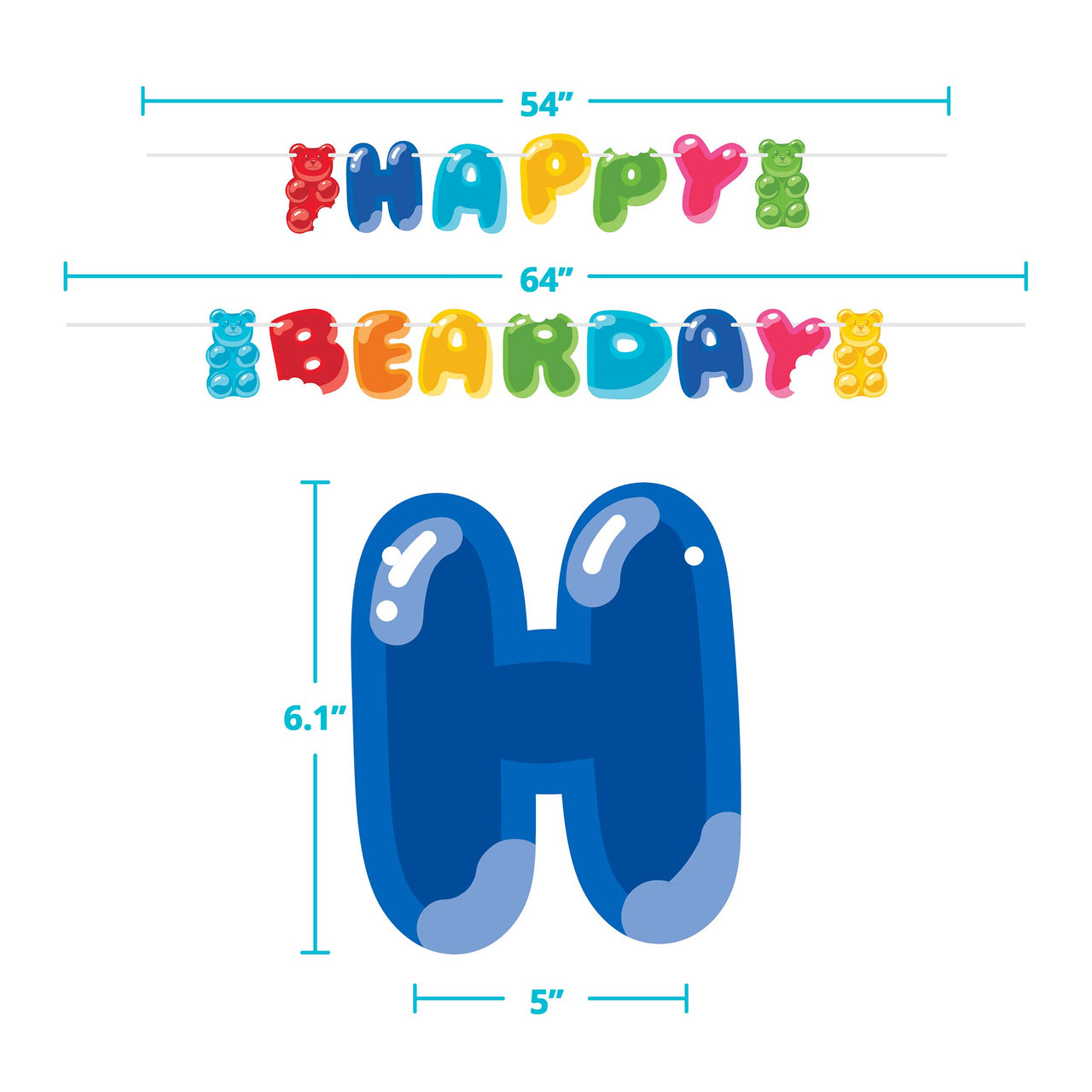 Bulk Gummy Bear Bash Party Banners (12 per Case)