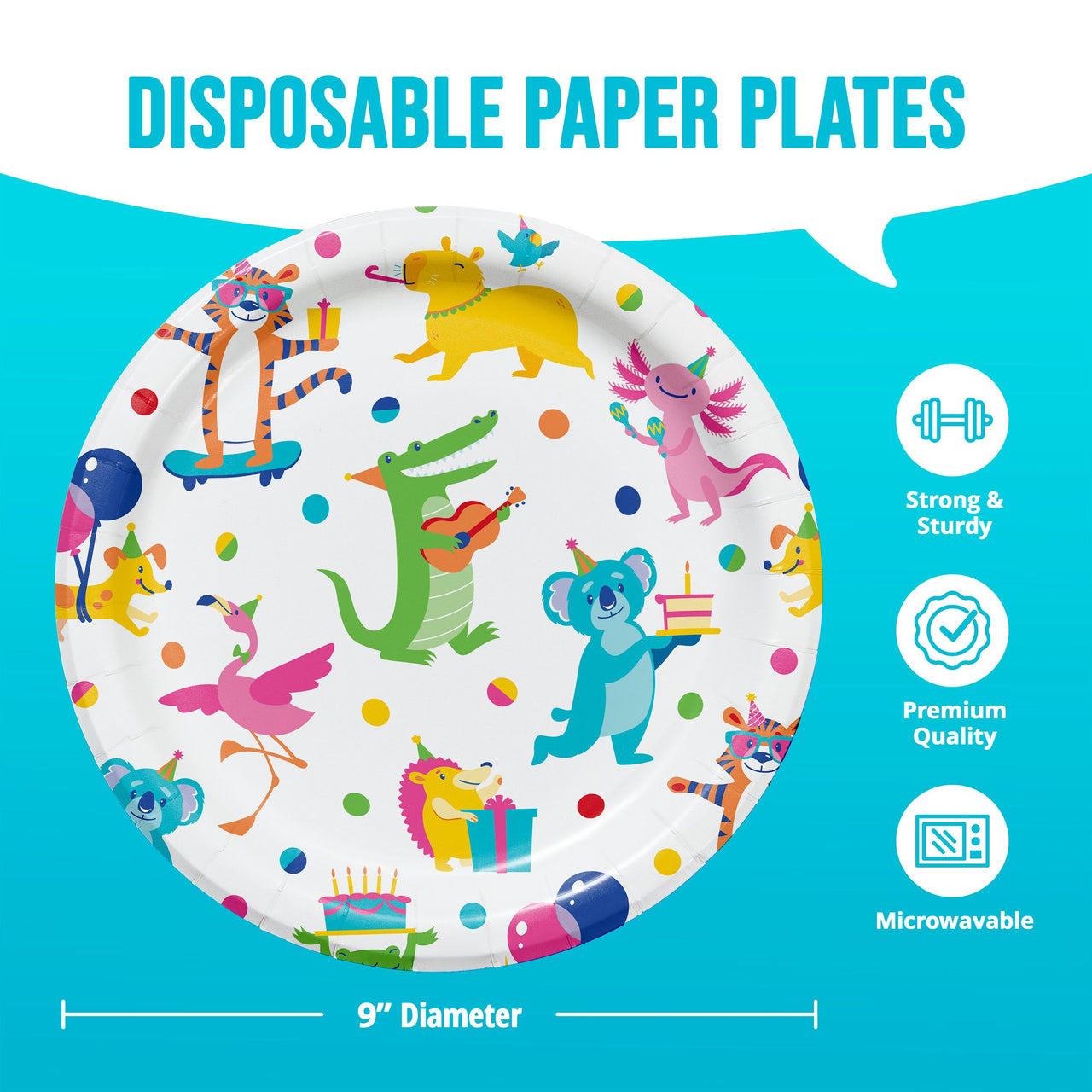 Bulk Animal Jamboree Dinner Plates 9" (96 per Case)