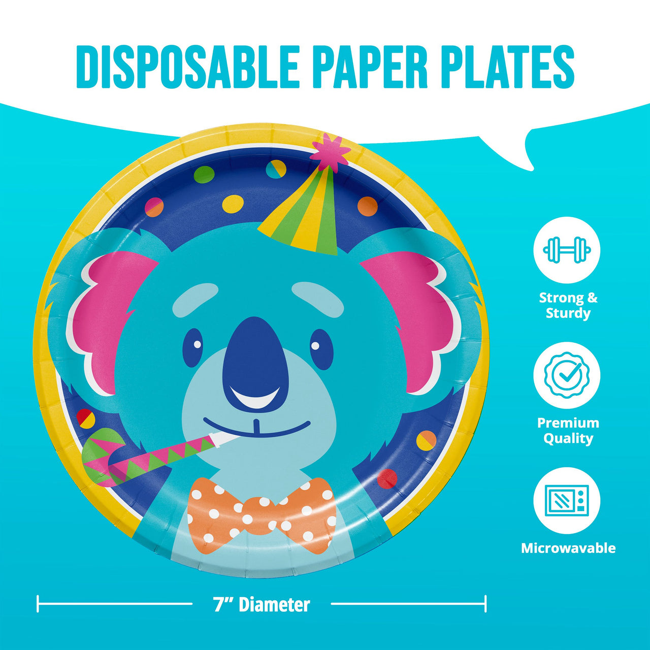 Bulk Animal Jamboree Asst Luncheon Plates 7" (96 per Case)