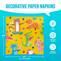 Bulk Animal Jamboree Luncheon Napkins 6.5