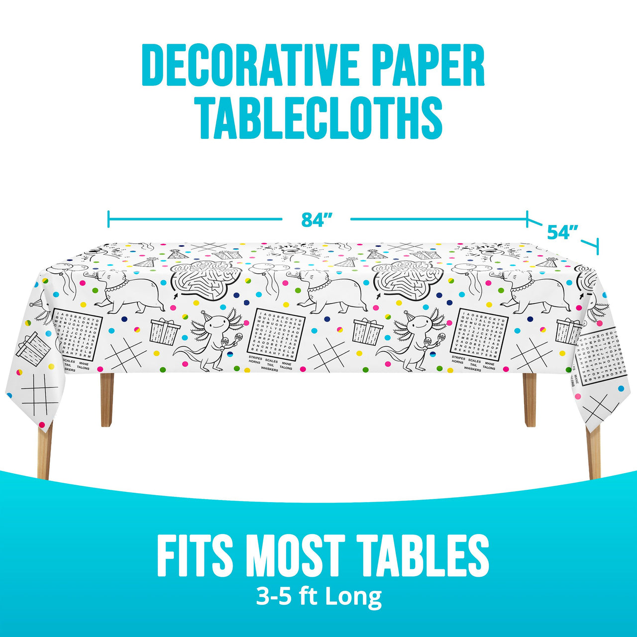Bulk Animal Jamboree Paper Tablecovers 54" x 84" (12 per Case)