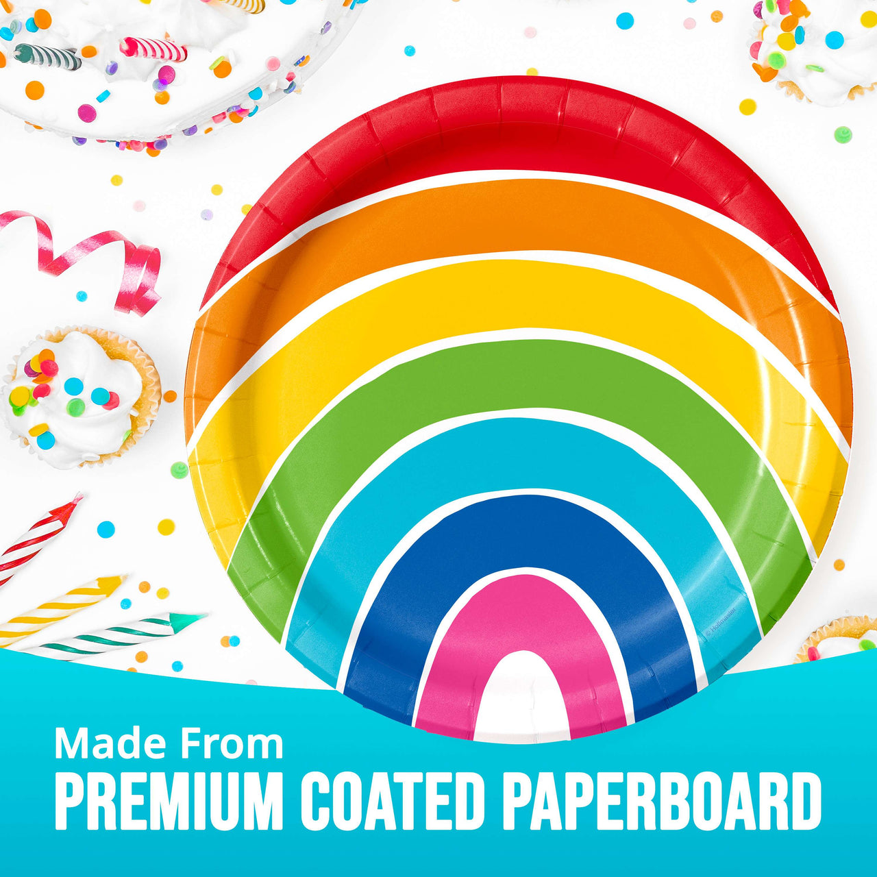 Bulk Rainbow Cheer Dinner Plates 9" (96 per Case)
