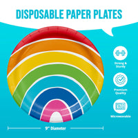 Bulk Rainbow Cheer Dinner Plates 9