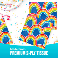 Bulk Rainbow Cheer Luncheon Napkins 6.5