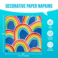 Bulk Rainbow Cheer Luncheon Napkins 6.5
