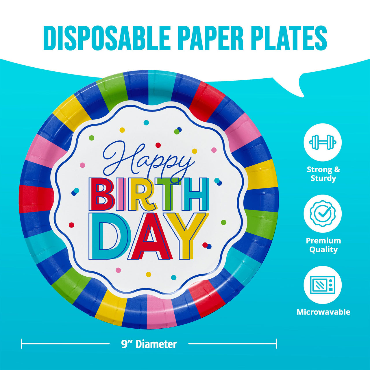 Bulk Color Waves Dinner Plates 9" (96 per Case)