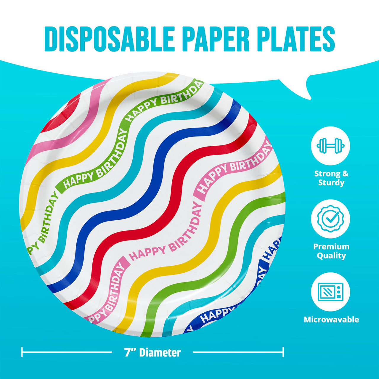 Bulk Color Waves Luncheon Plates 7" (96 per Case)