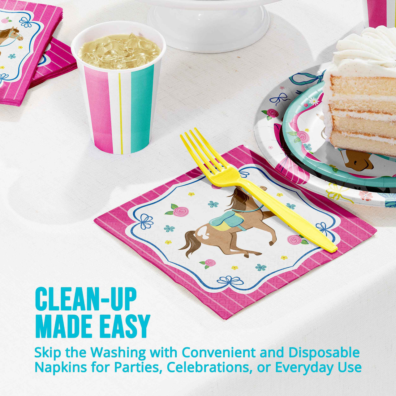 Bulk Horse Charm Luncheon Napkins 6.5" x 6.5" (192 per Case)