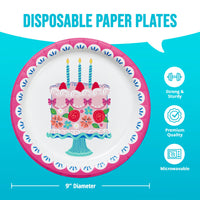 Bulk Floral Cake Dinner Plates 9