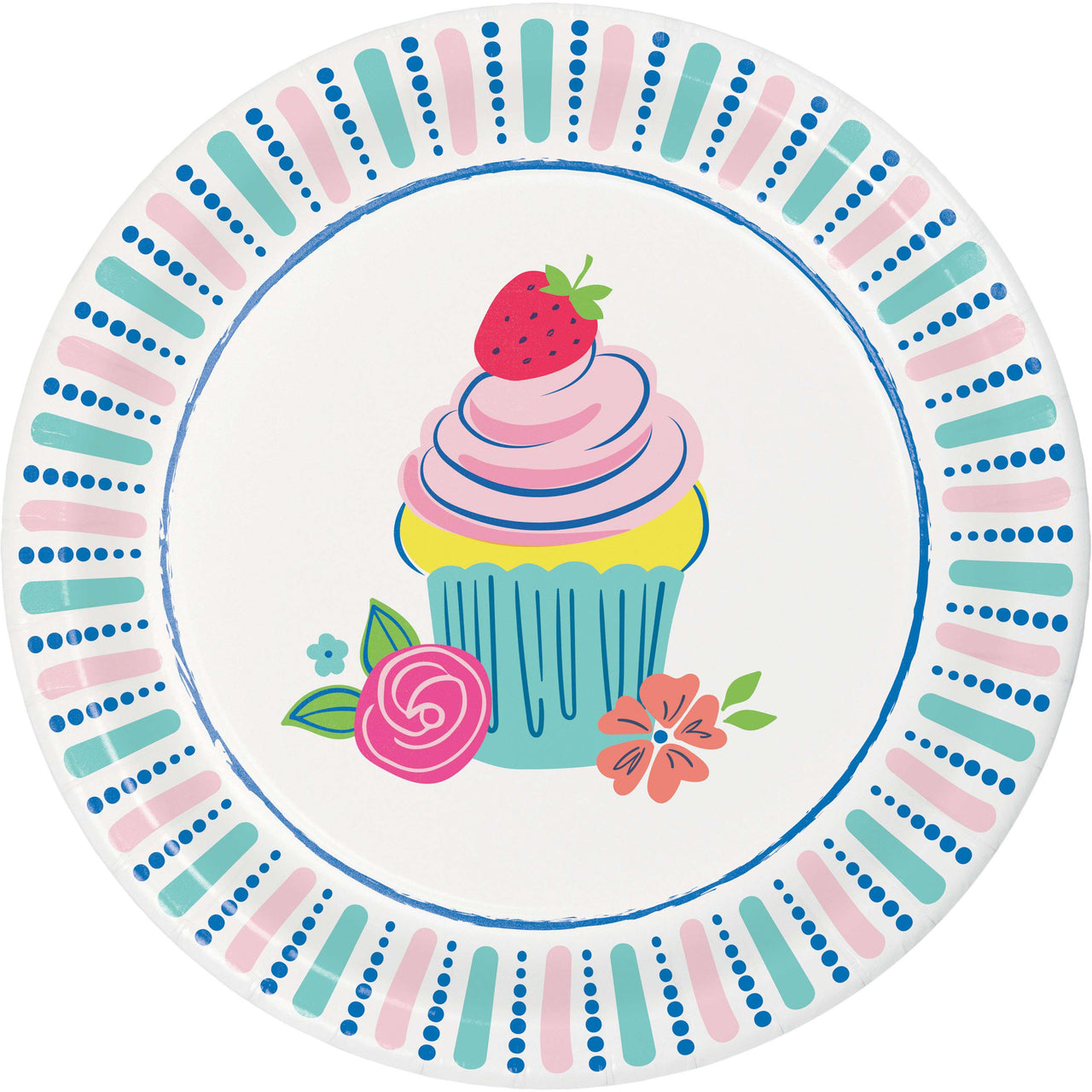 Bulk Floral Cake Asst Luncheon Plates 7" (96 per Case)