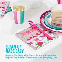 Bulk Floral Cake Luncheon Napkins 6.5