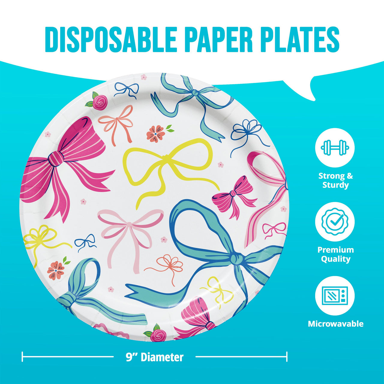 Bulk Bow Bash Dinner Plates 9" (96 per Case)