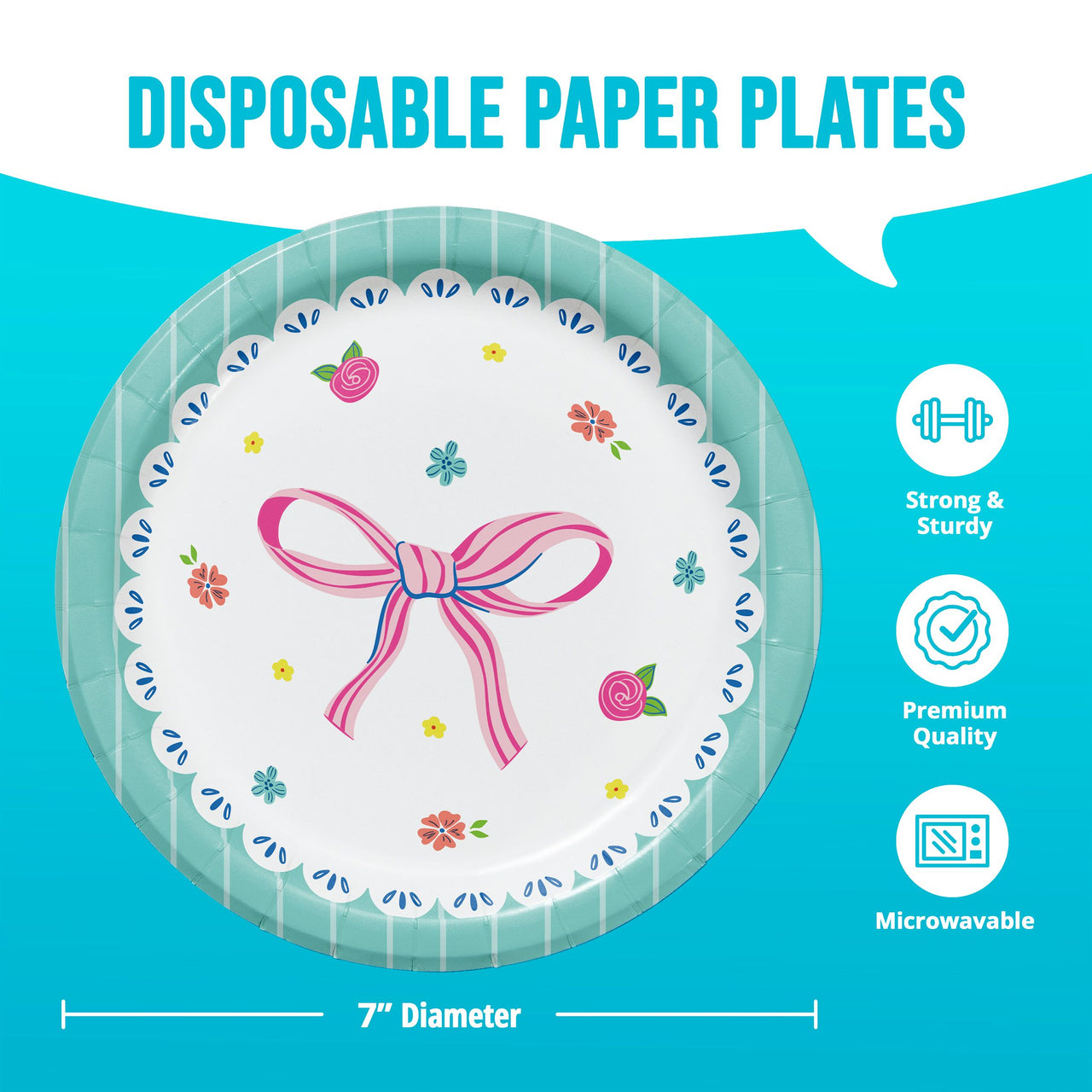 Bulk Bow Bash Asst Luncheon Plates 7" (96 per Case)